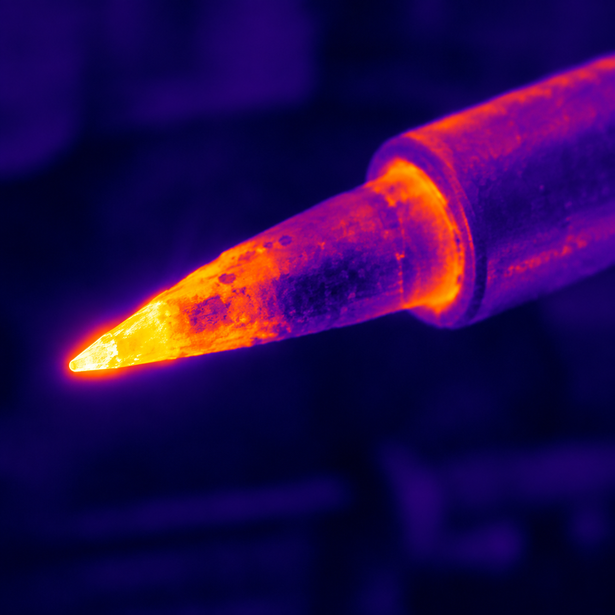 soldering iron on thermal camera